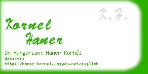 kornel haner business card